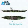 PE PRO Fishing Kayak для продажи, длина 4,3 м, сиденье и тележка 2in1 Специальный заказ, двигатель доступен
